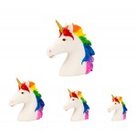 Unicorn Rainbow Scuplture Head H:4-5-8 W:4-5-7cm 5416 - 4 Pcs Set